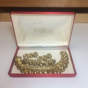 Vintage 1970s metal link jewelry set